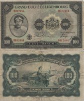 Люксембург 100 франков 1934г. VG