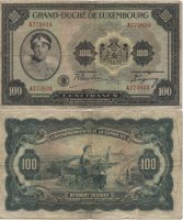 Люксембург 100 франков 1934г. VG+