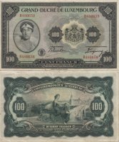 Люксембург 100 франков 1934г. VF++